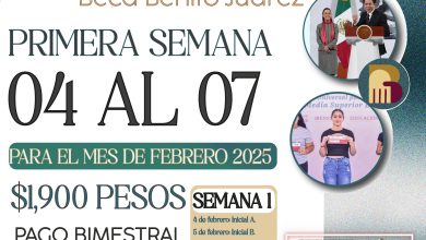 4, 5, 6 y 7 De febrero primera semana de pagos de la Beca Benito Juárez 2024