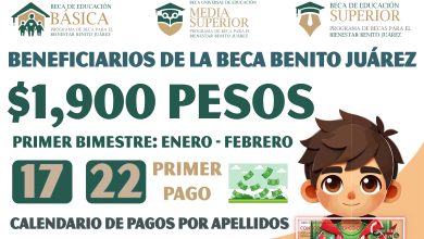 $1,900 pesos del 17 al 22 de febrero para los alumnos de la Beca Benito Juárez 2025