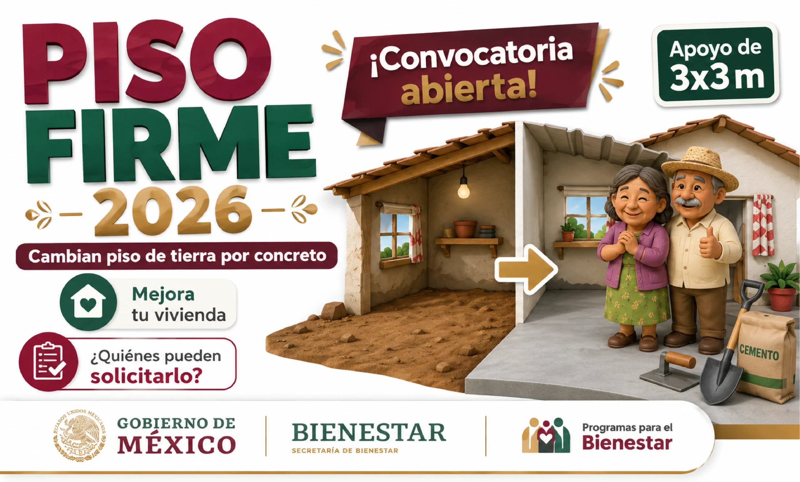 Piso Firme 2026 en Nuevo Laredo: apoyo para cambiar piso de tierra por piso de concreto