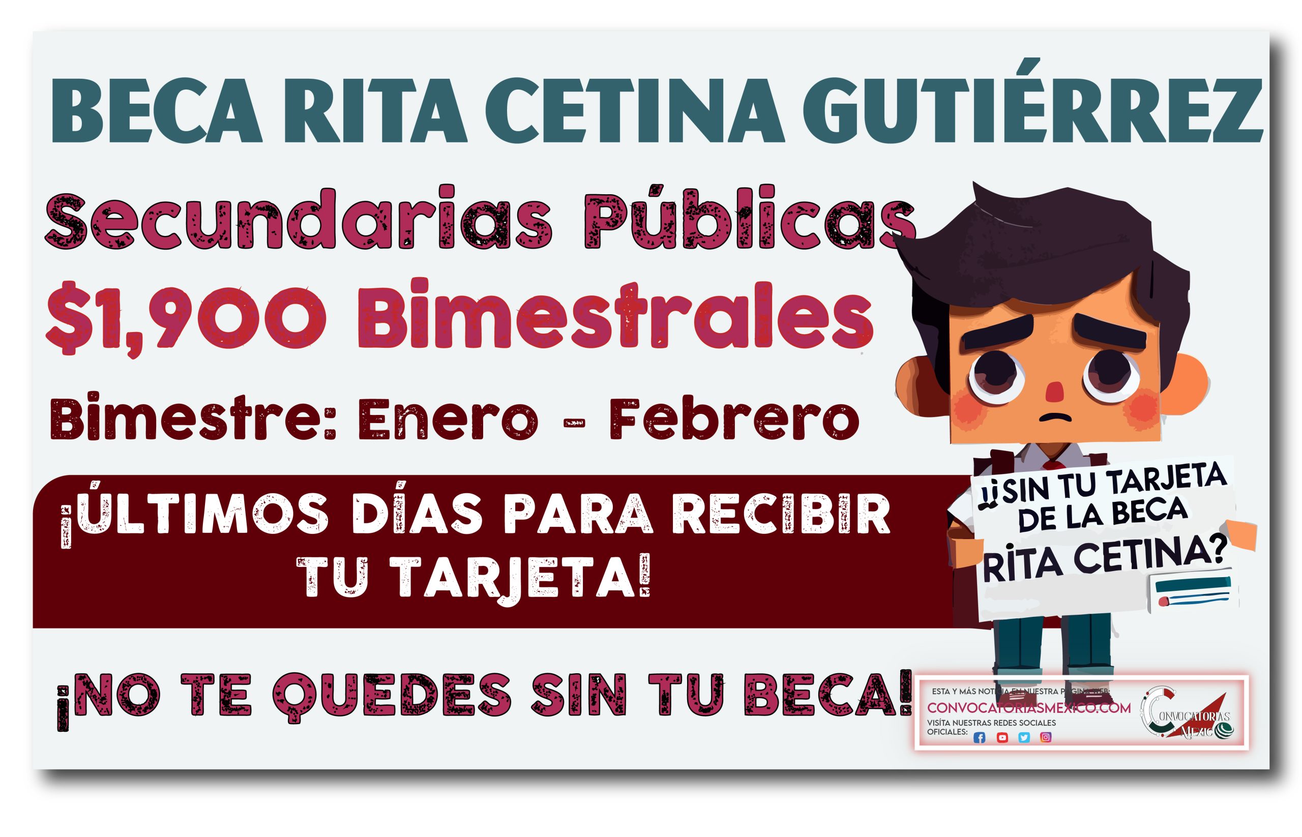 ¿Qué hacer si no me dan mi tarjeta de la Beca Rita Cetina?