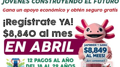 ¡Registro de $8,840 pesos! para jóvenes de 18 a 29 años de edad de este programa del bienestar 2025