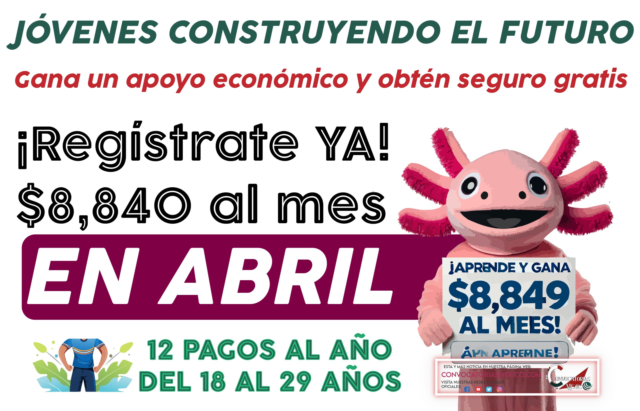 ¡Registro de $8,840 pesos! para jóvenes de 18 a 29 años de edad de este programa del bienestar 2025