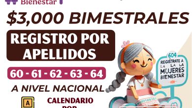Calendario de registro por apellidos de la Pensión Mujeres Bienestar 2025