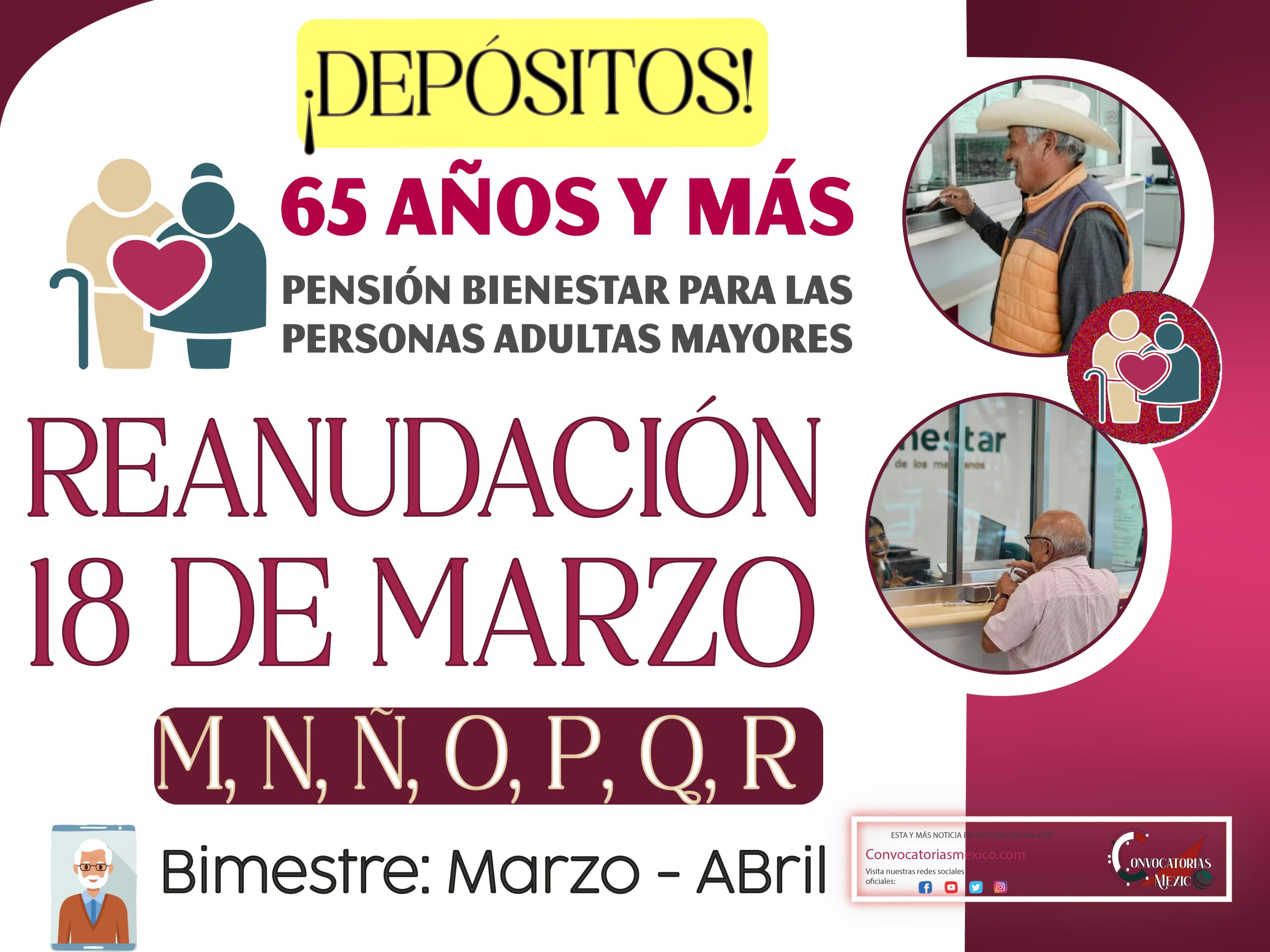 Este 18 de marzo se reanudan los pagos de $6,200 pesos de la Pensión Bienestar 2025