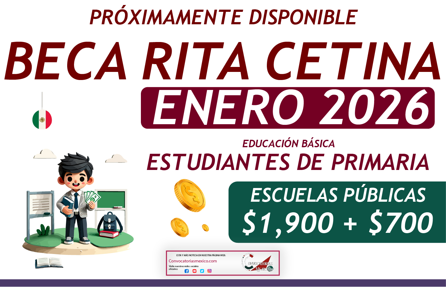 Estudiantes de primaria de escuelas públicas: Próximo registro de la Beca “Rita Cetina”