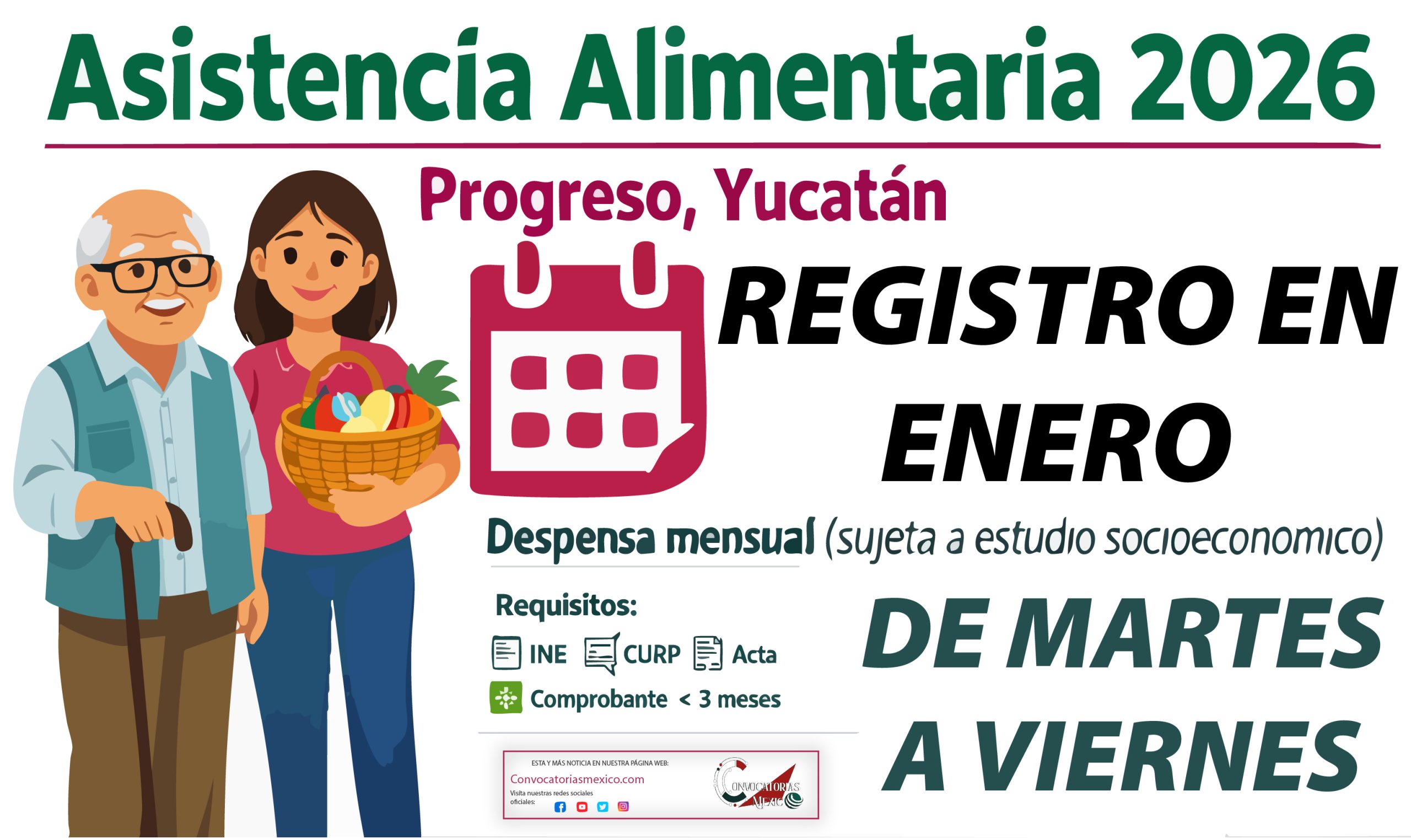 Despensa mensual para las familias del programa Asistencia Alimentaria 2026