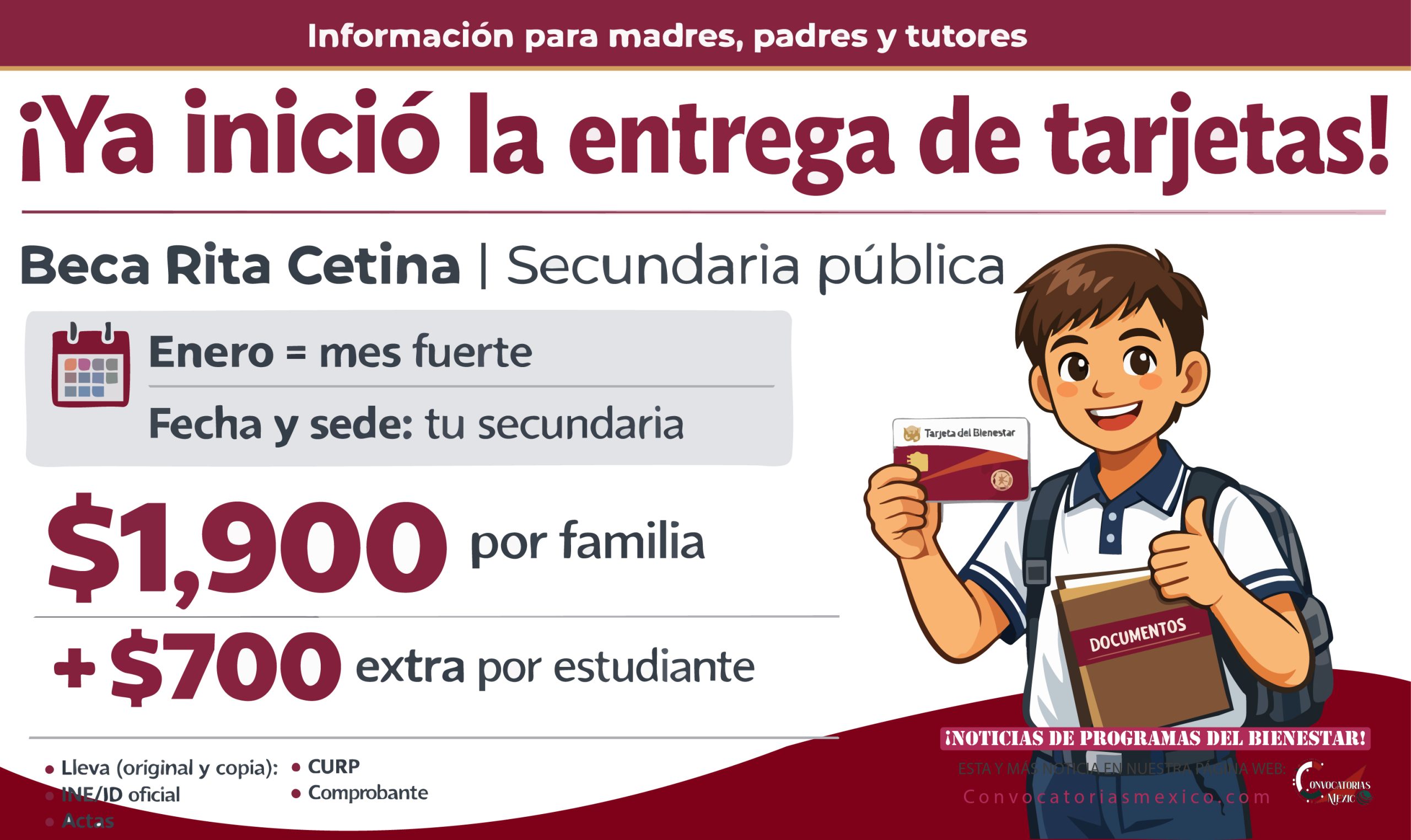 Entrega de tarjetas de la Beca Rita Cetina Gutiérrez para enero 2026