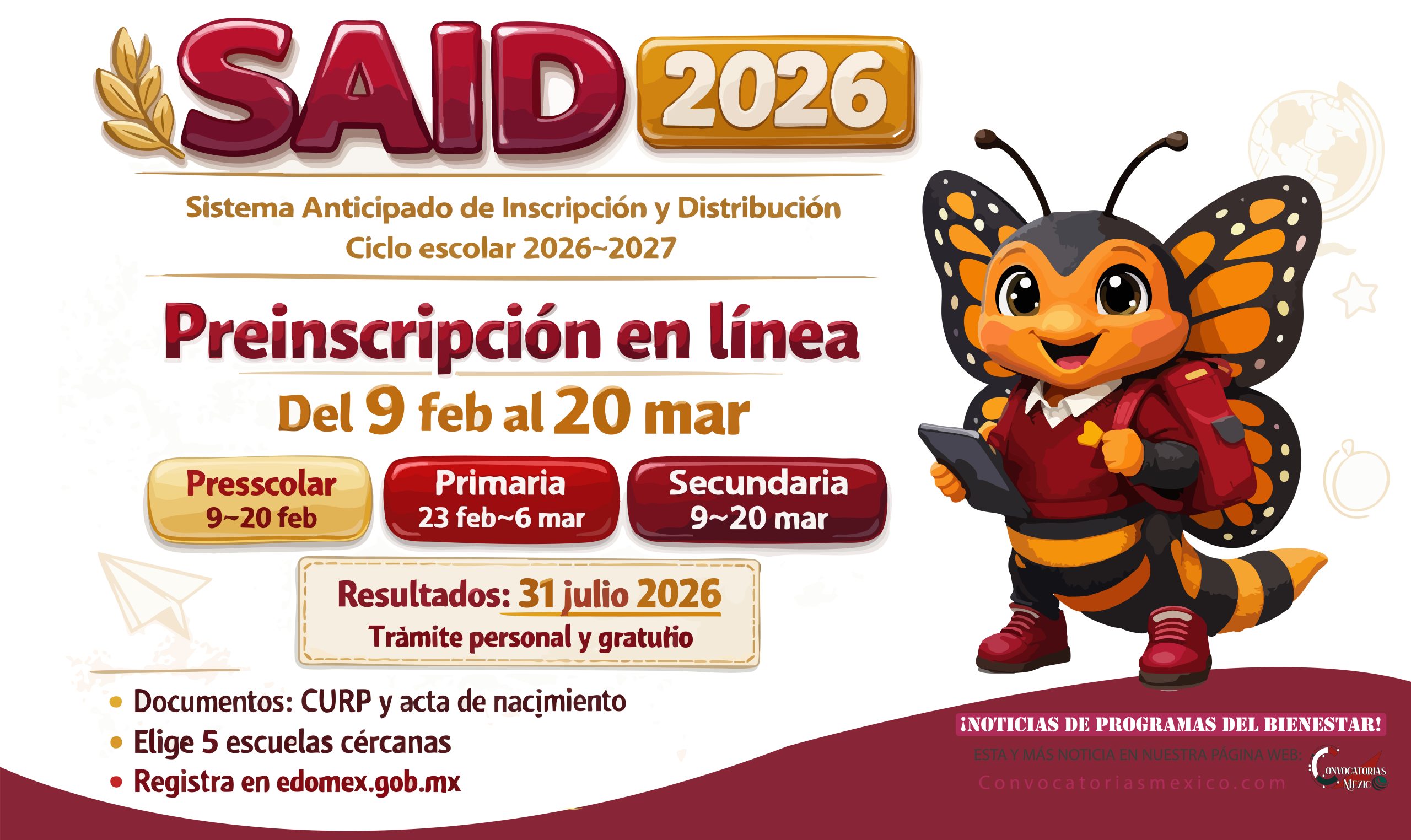 ¡YA COMENZÓ! SAID 2026: Preinscripción para 1.º de primaria (ciclo escolar 2026–2027)