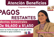 Pagos restantes de los programas del bienestar que realizan pagos bimestrales y montos en 2026