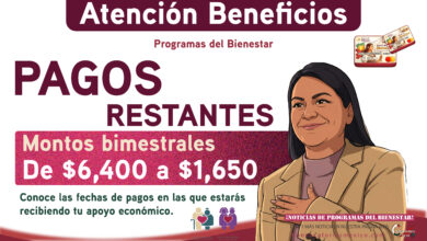 Pagos restantes de los programas del bienestar que realizan pagos bimestrales y montos en 2026