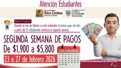 ¡Segunda y ultima semana de pagos! Beca Rita Cetina y Beca Benito Juárez 2026