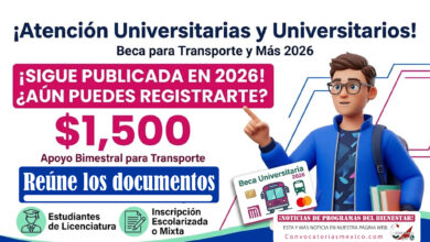 Apoyo bimestral de $1,500 pesos para transporte y más 2026 - Reúne los documentos