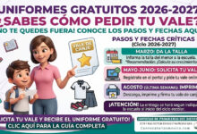 Convocatoria Uniformes Escolares Gratuitos 2026-2027: pasos, fechas y cómo solicitar el vale