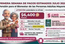Primera semana de pagos para adultos mayores de la Pensión Bienestar: así quedarían las fechas de julio 2026