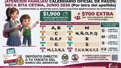 Calendario de pago Beca Rita Cetina junio 2026: conoce las fechas por letra