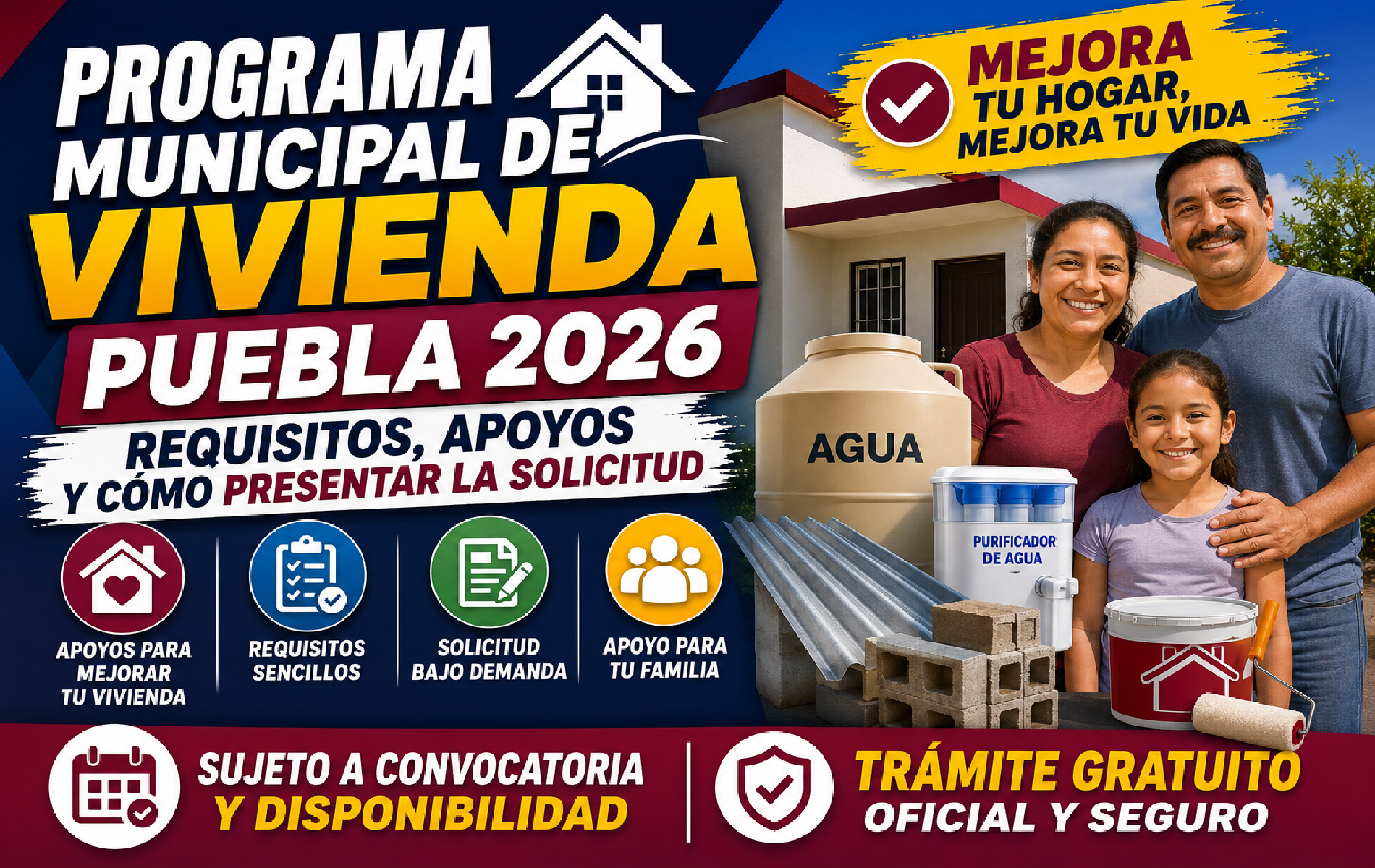 Programa Municipal de Vivienda Puebla 2026: requisitos y solicitud