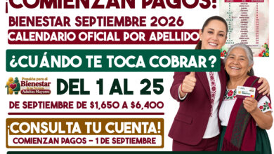 Comienzan pagos de los Programas del Bienestar en septiembre 2026: calendario por apellido y montos a recibir