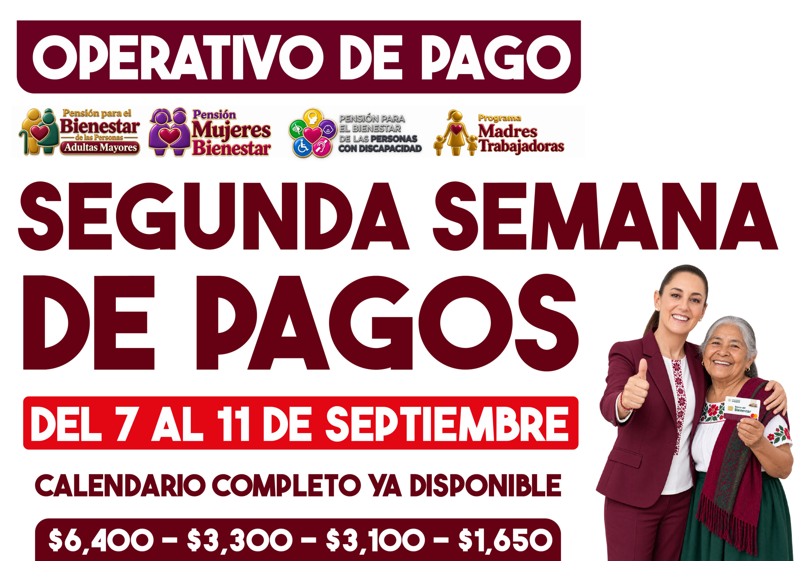 Segunda semana de pagos Bienestar septiembre 2026: letras que cobran del 7 al 11 y montos