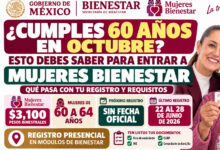 ¿Cumples 60 años en octubre? Esto debes saber para entrar a Mujeres Bienestar