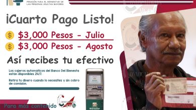 Cuarto pago ya está listo de $6,000 pesos para adultos mayores de la Pensión Bienestar