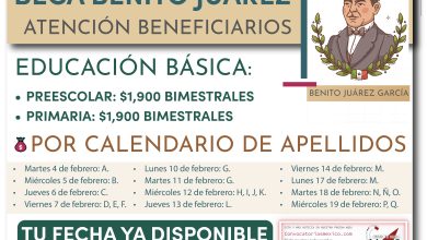¡Fechas disponibles! Del 4 al 25 de febrero pago de la Beca Benito Juárez de Educación Básica 2025