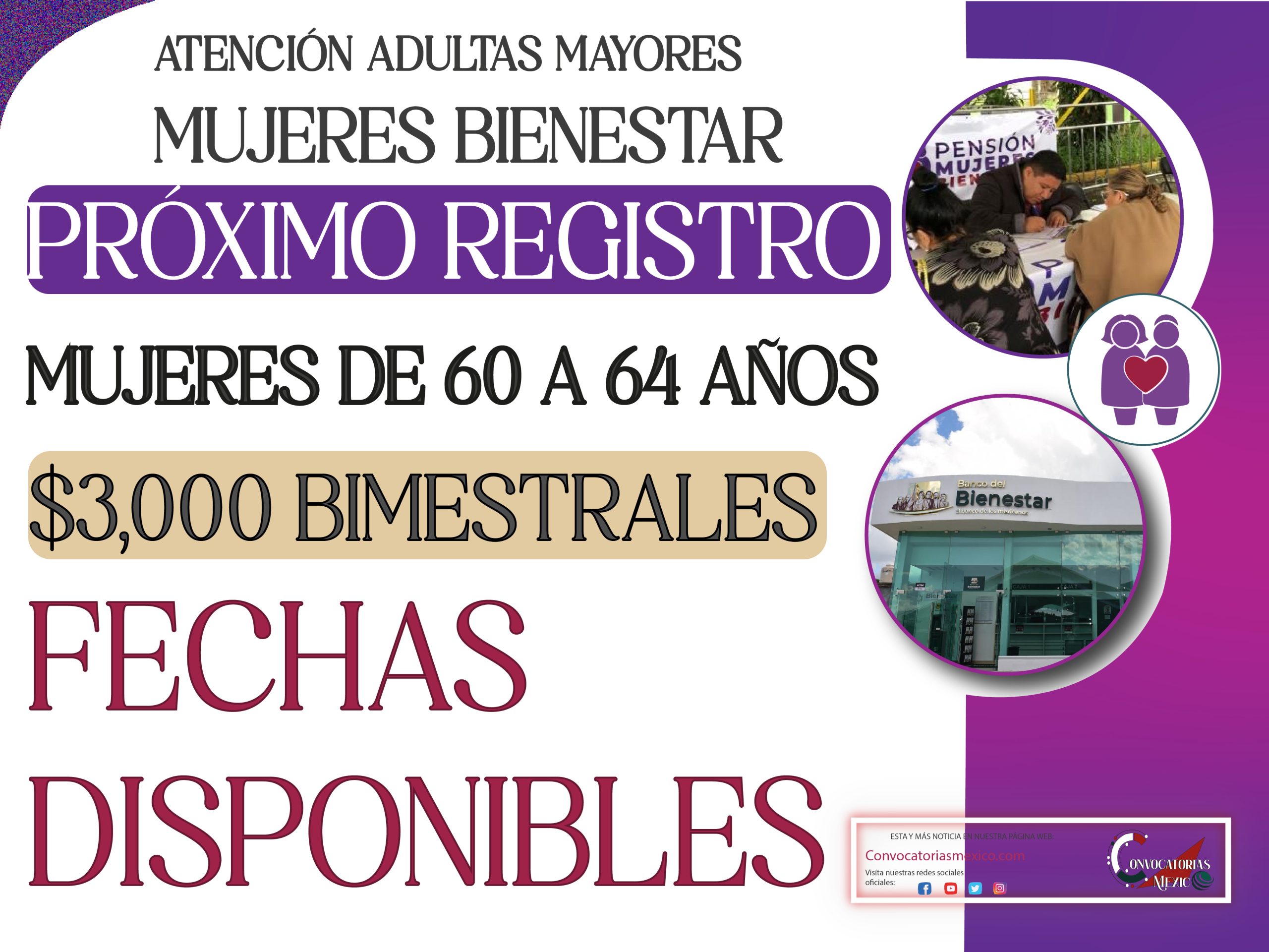 ¿Cuándo son los próximos registros de la Pensión Mujeres Bienestar?