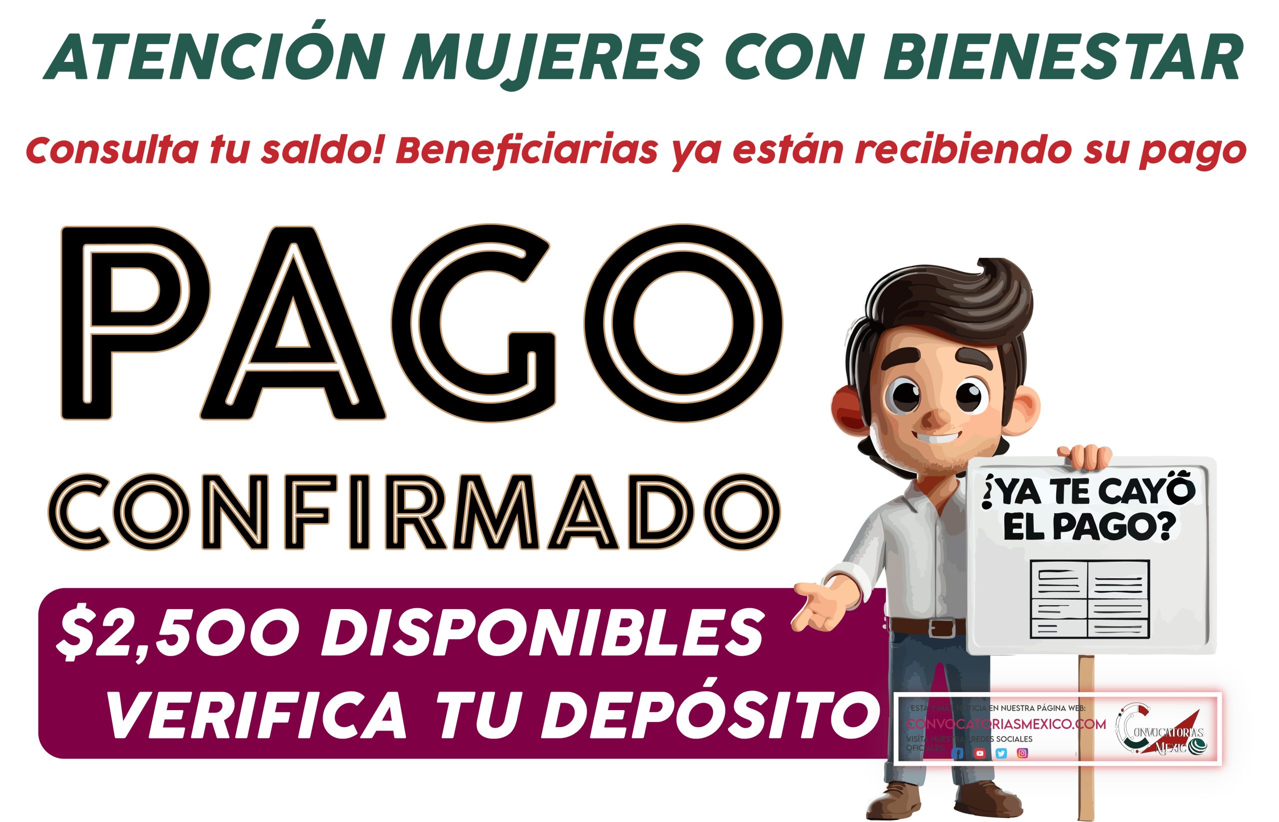¡PAGO CONFIRMADO! $2,500 PESOS Para las beneficiarias de Mujeres con Bienestar 2025