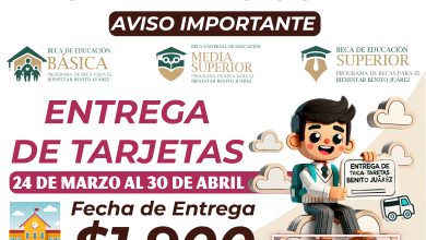 ¡FECHAS LISTAS! Entrega de tarjetas con pago de $1,900 de la Beca Benito Juárez 2025