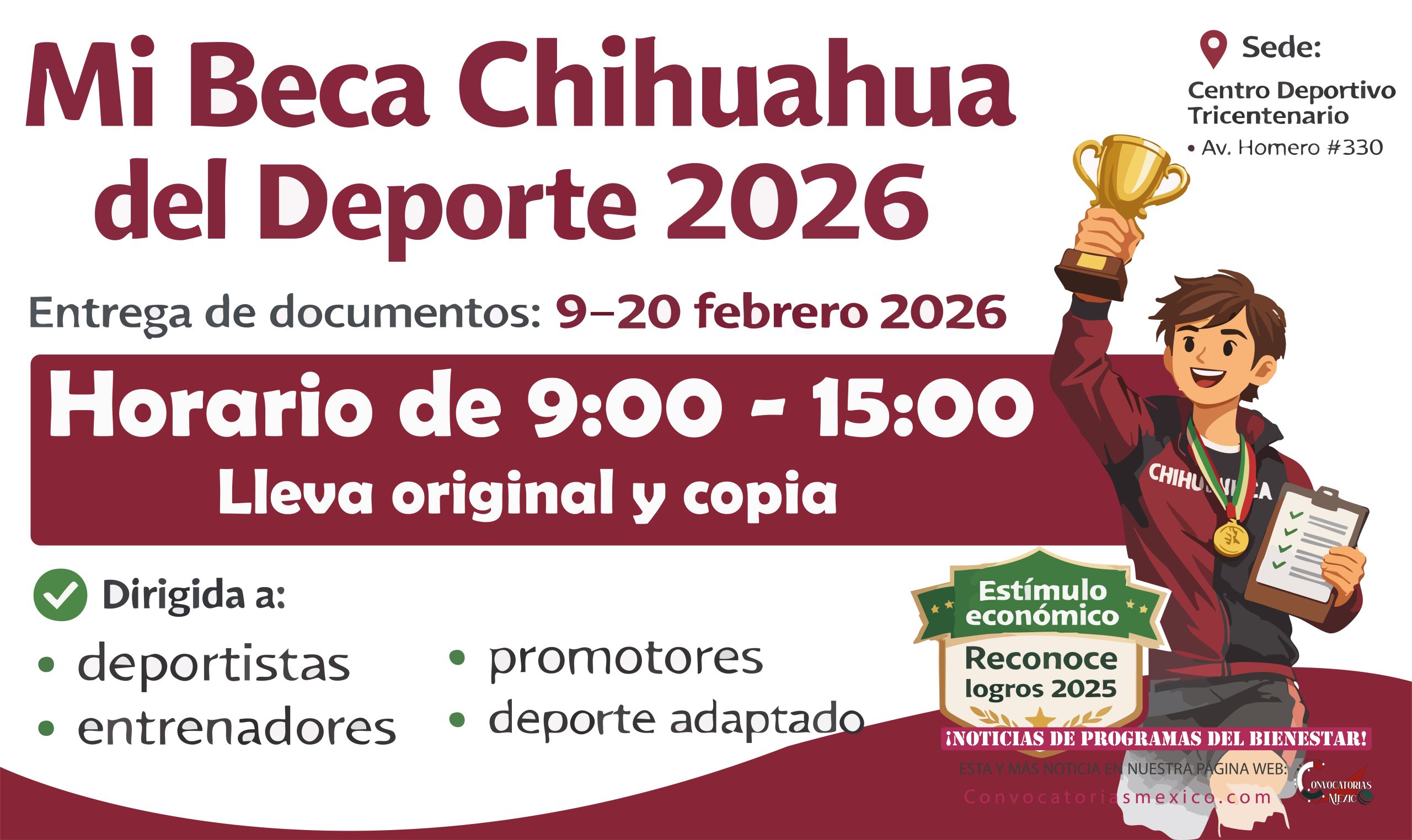 Mi Beca Chihuahua del Deporte 2026: estas son las fechas para entregar papeles