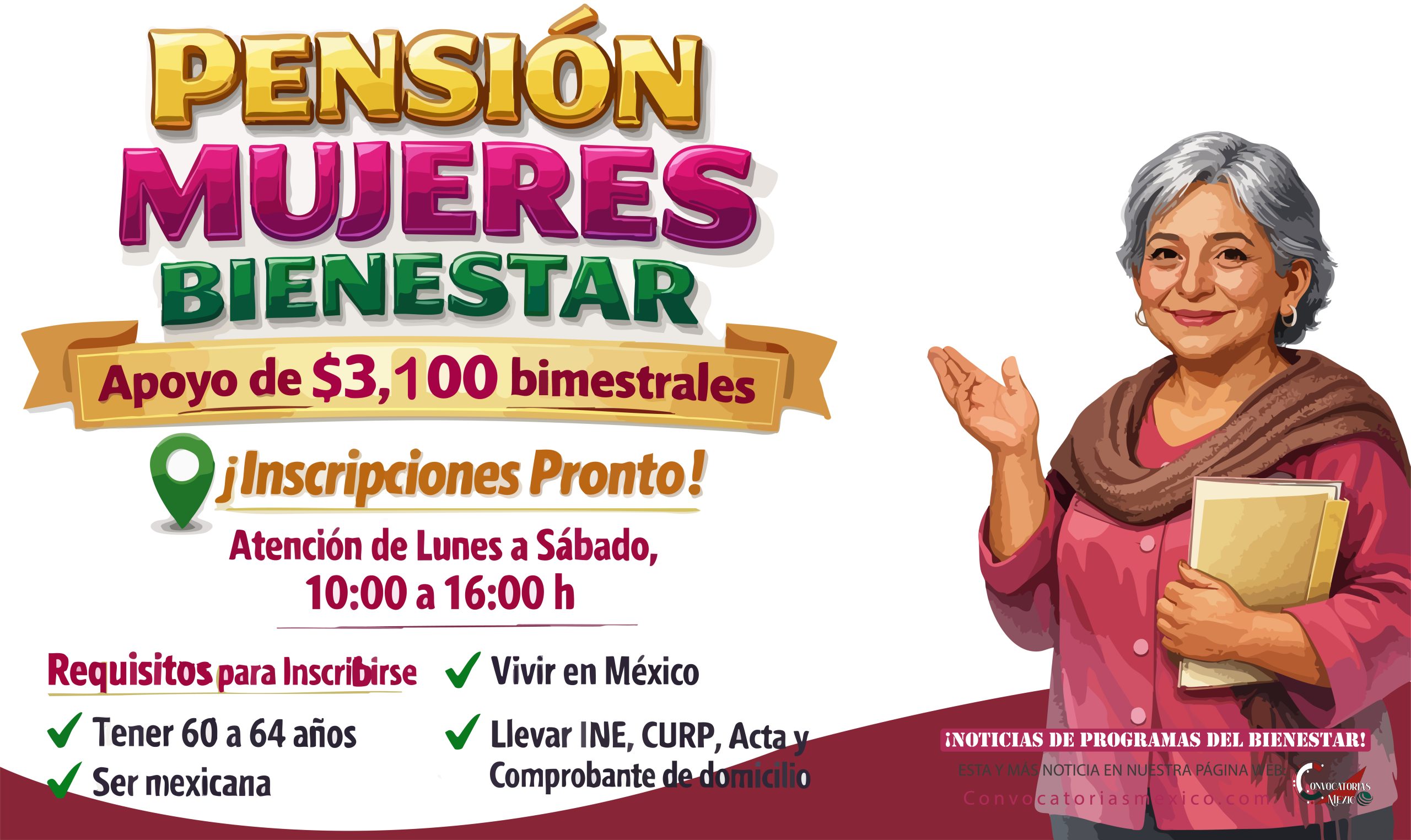 Pensión Mujeres Bienestar: requisitos básicos y cómo ubicar módulos cuando abran inscripciones