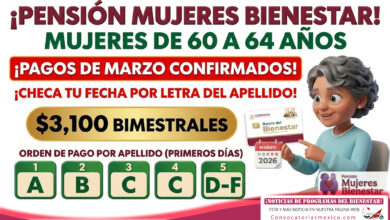 Del 2 al 6 de marzo pagos de $3,100 pesos de la Pensión Mujeres Bienestar 60 a 64 años