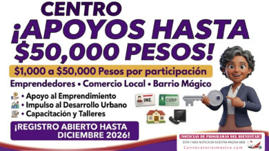 Abre apoyos de hasta 50 mil pesos para emprendimiento y acciones que fortalecen el comercio local en 2026
