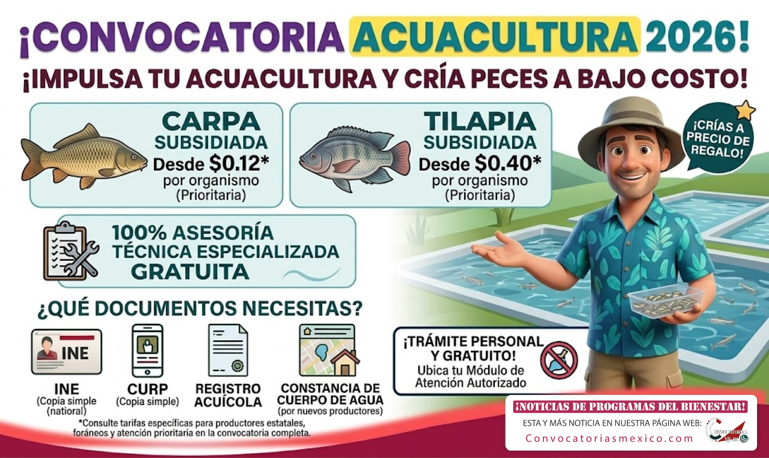 Ya está disponible la convocatoria 2026 del Programa de Impulso a la Acuacultura
