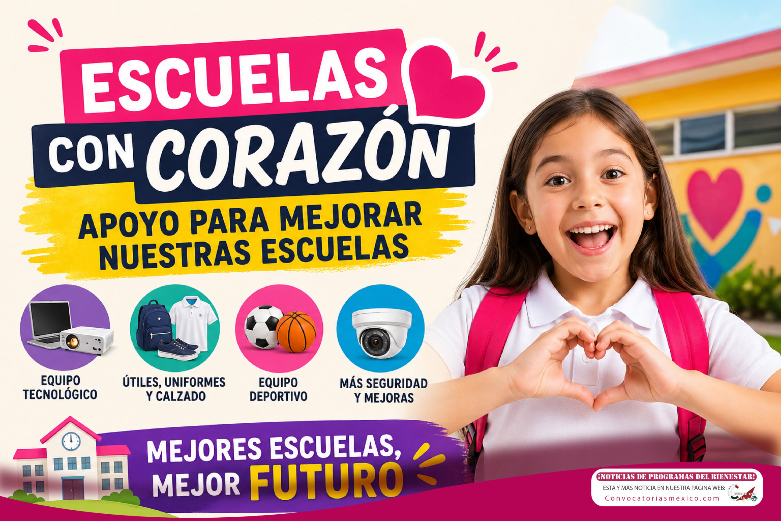 Convocatoria “Escuelas con Corazón”: apoyo para mejorar escuelas