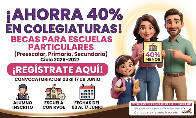 Escuelas Particulares Preescolar, Primaria y Secundaria 2026-2027: así puedes pedir la beca