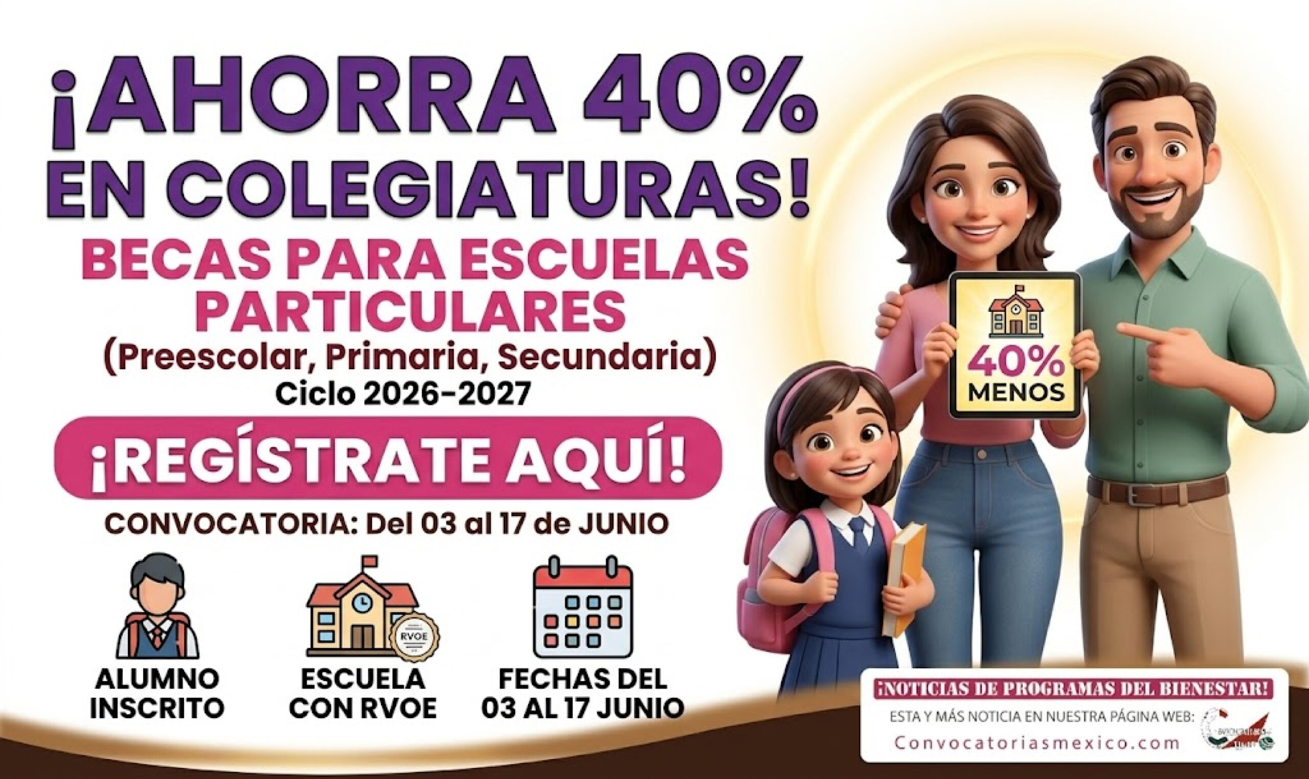 Escuelas Particulares Preescolar, Primaria y Secundaria 2026-2027: así puedes pedir la beca