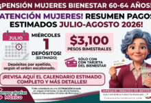 ¡Calendario estimado de la Pensión Mujeres 60 a 64 años del bimestre julio-agosto!