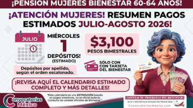 ¡Calendario estimado de la Pensión Mujeres 60 a 64 años del bimestre julio-agosto!