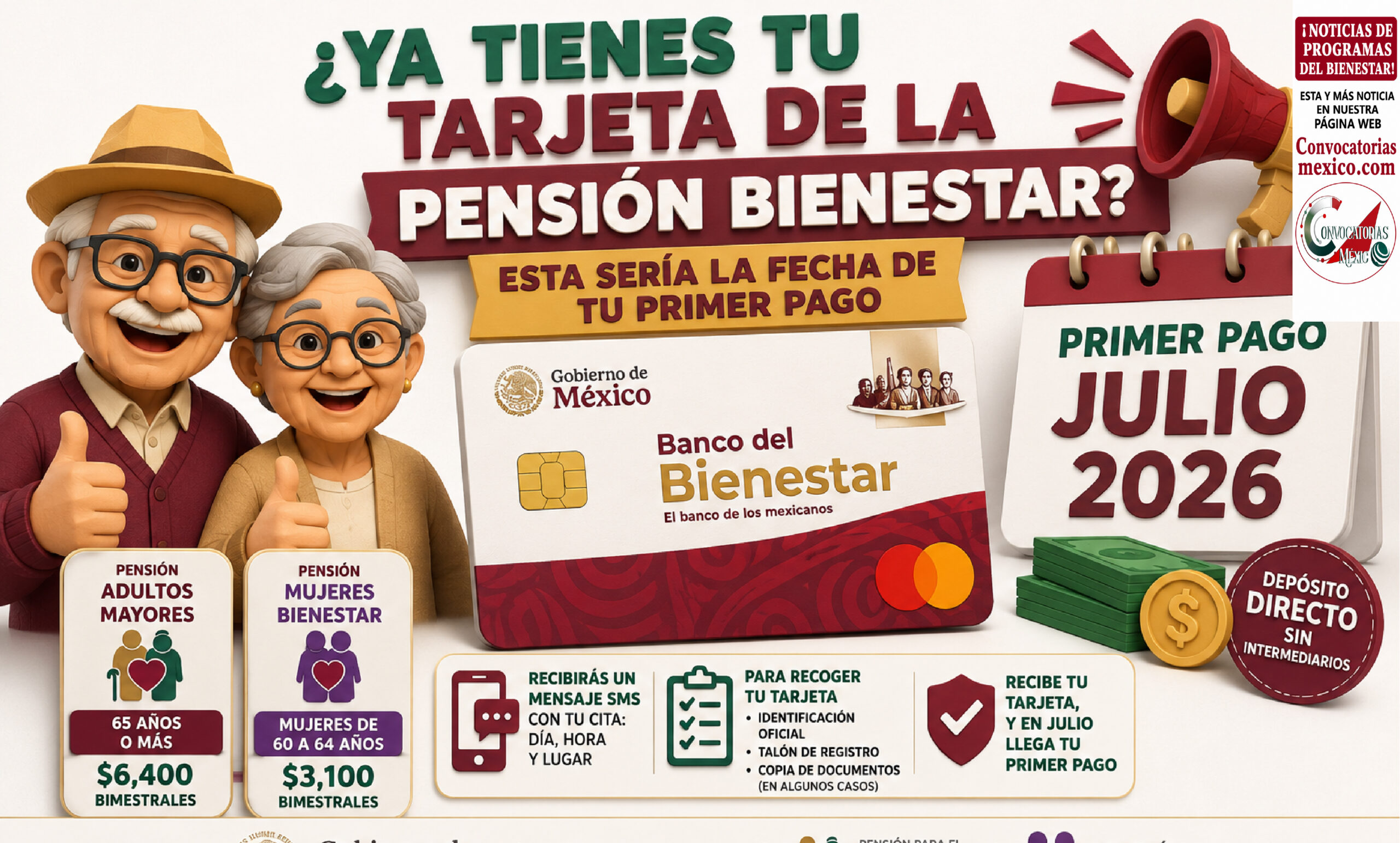 ¿Ya tienes tu tarjeta de la Pensión Bienestar? Esta sería la fecha de tu primer pago