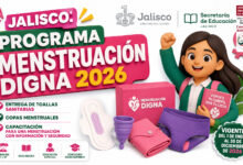 Jalisco: Programa Menstruación Digna 2026 entrega toallas sanitarias, copas menstruales y capacitación