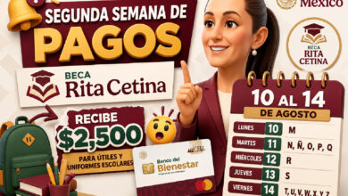 Segunda semana de pagos de la Beca Rita Cetina agosto 2026: ¿quiénes reciben $2,500 y qué día?