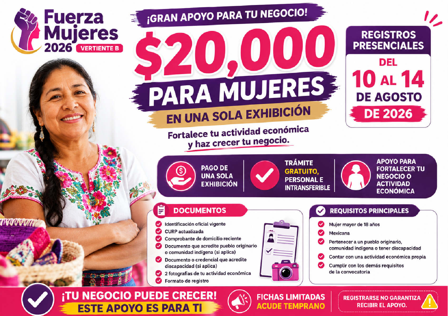 ¡$20,000 para mujeres en Jalisco! Fuerza Mujeres 2026 abre registros del 10 al 14 de agosto