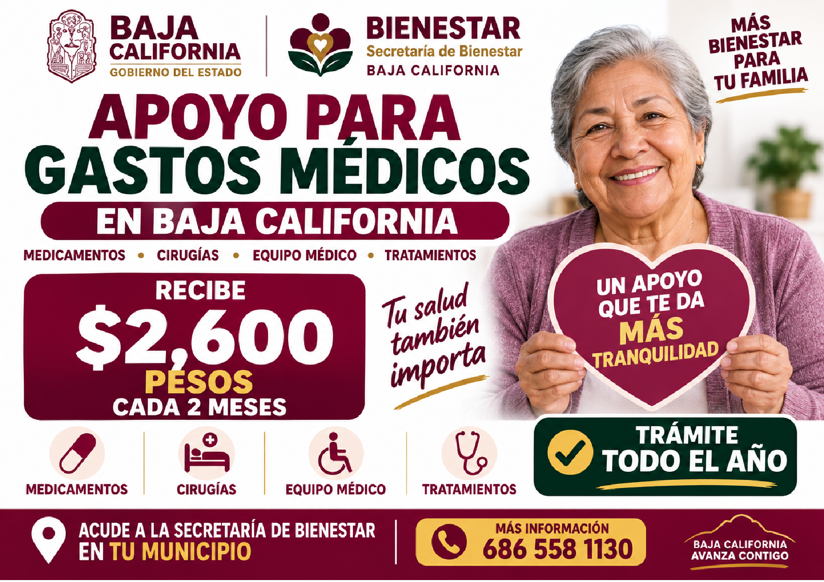 ¡Apoyo para medicamentos, cirugías y equipo médico en Baja California! Así puedes solicitarlo durante todo 2026