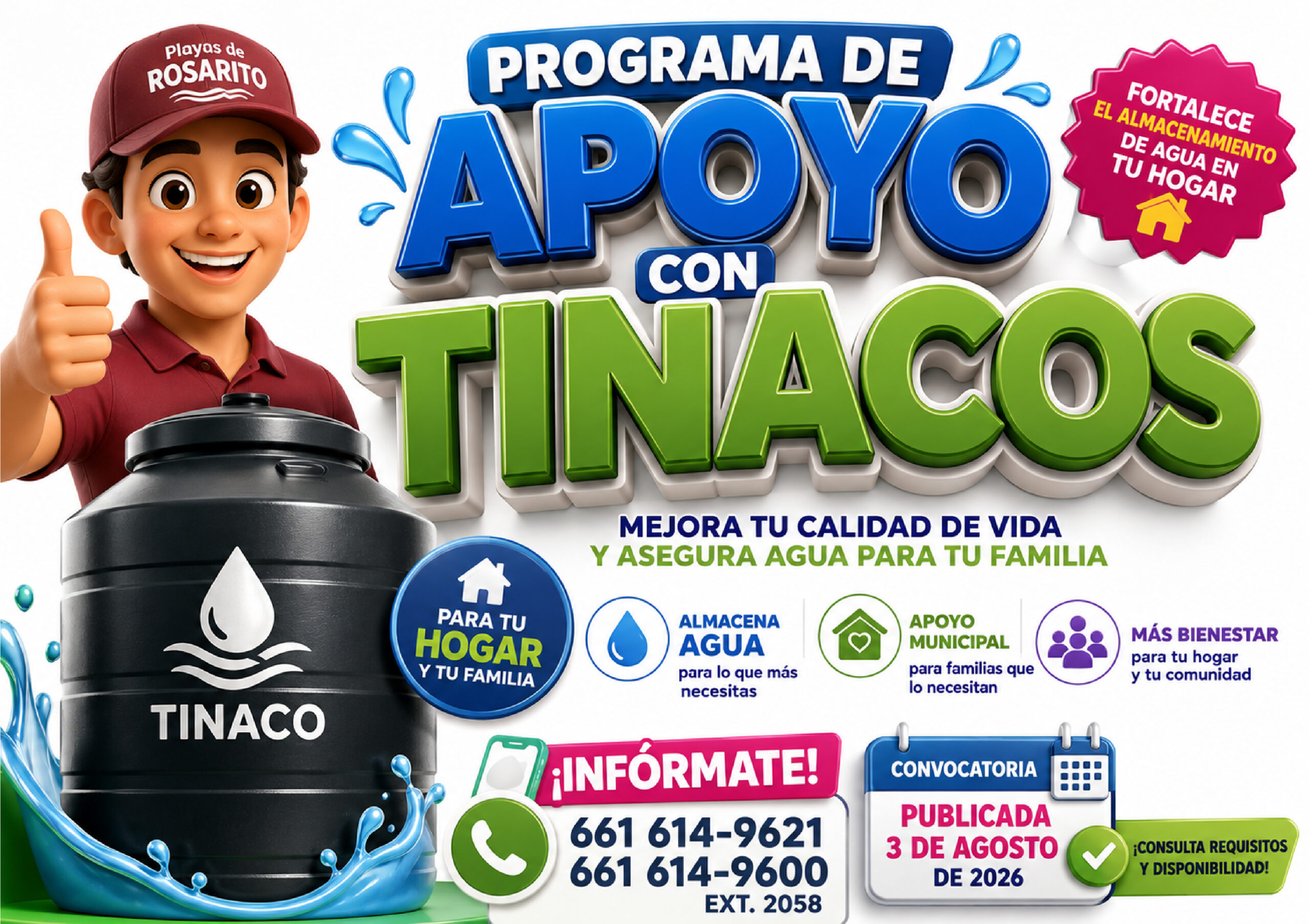 Programa de Apoyo con Tinacos en Playas de Rosarito 2026: cómo consultar requisitos y disponibilidad