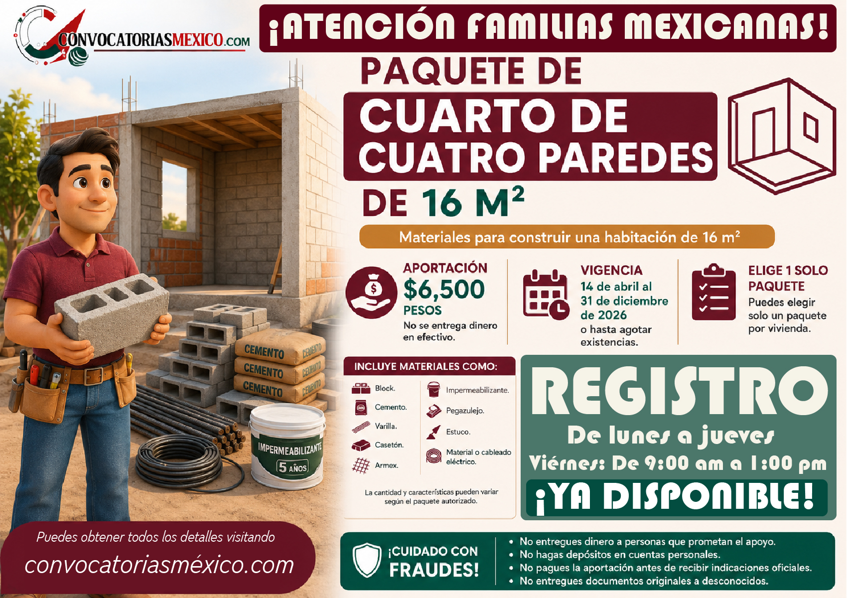 Paquete de cuarto de cuatro paredes 2026: cómo solicitar materiales para construir una habitación de 16 m²