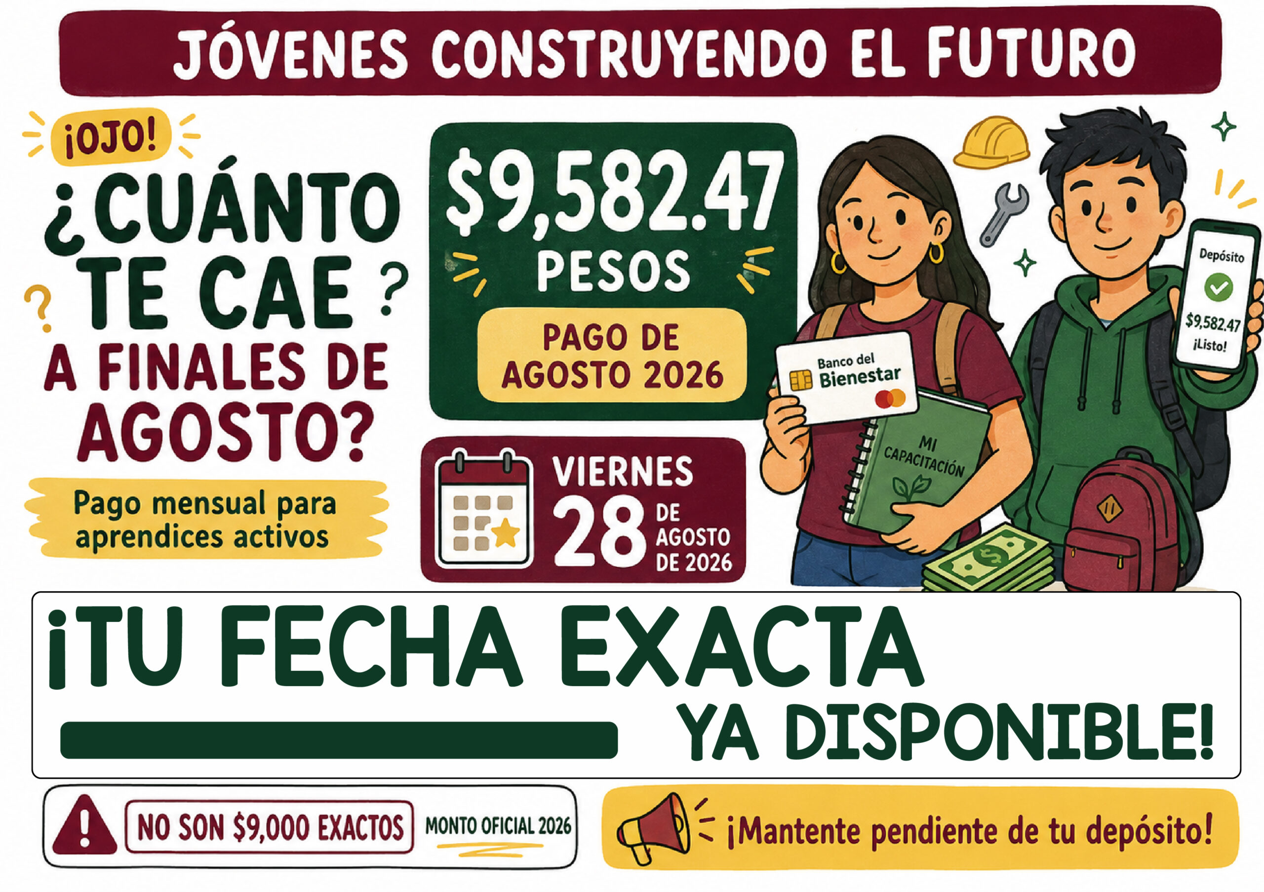 Jóvenes Construyendo el Futuro: este es el pago que cae a finales de agosto de 2026 y la fecha de depósito