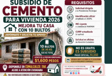 Subsidio de cemento 2026 en Comalcalco: cómo solicitar 10 bultos de 50 kg para mejorar tu vivienda