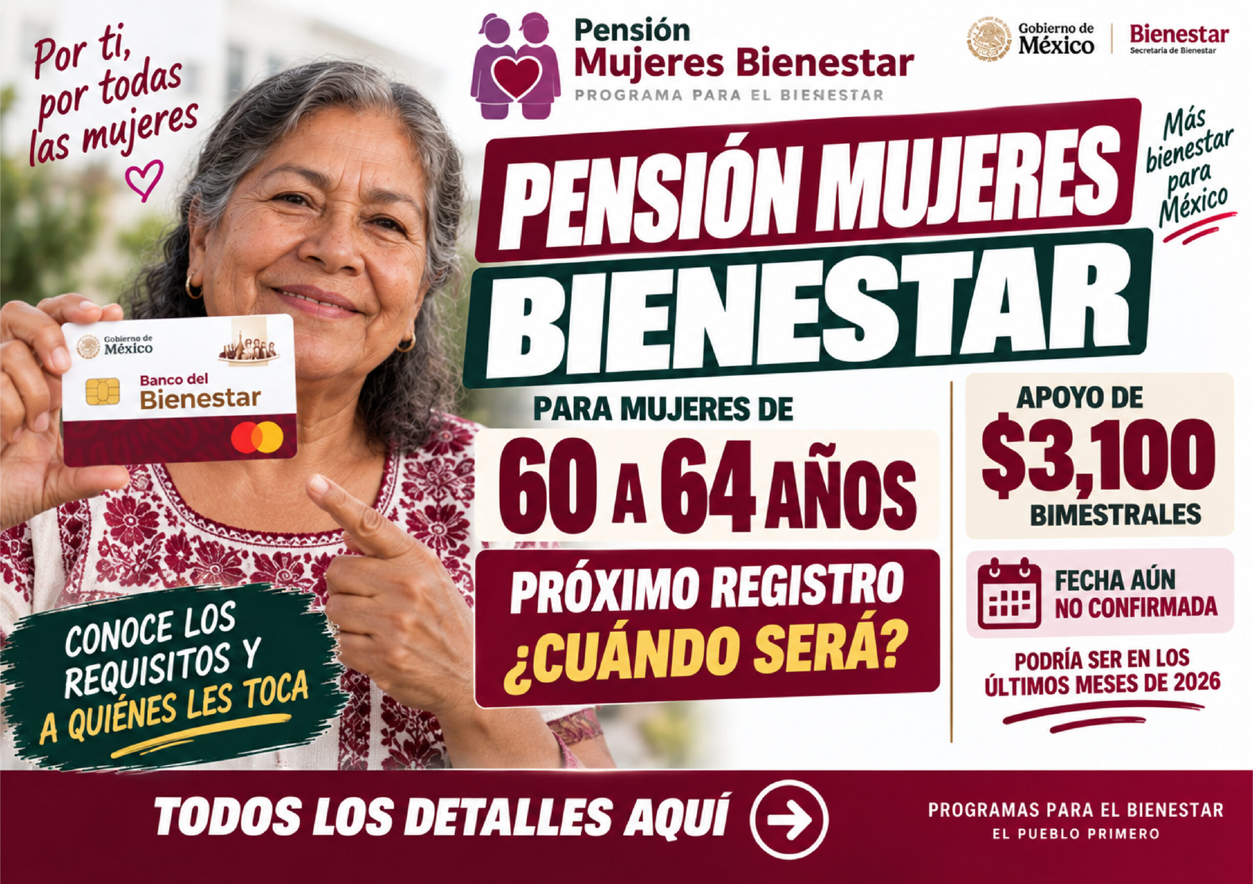 Pensión Mujeres Bienestar: requisitos para mujeres de 60 a 64 años, cuándo sería el próximo registro y a quiénes les toca