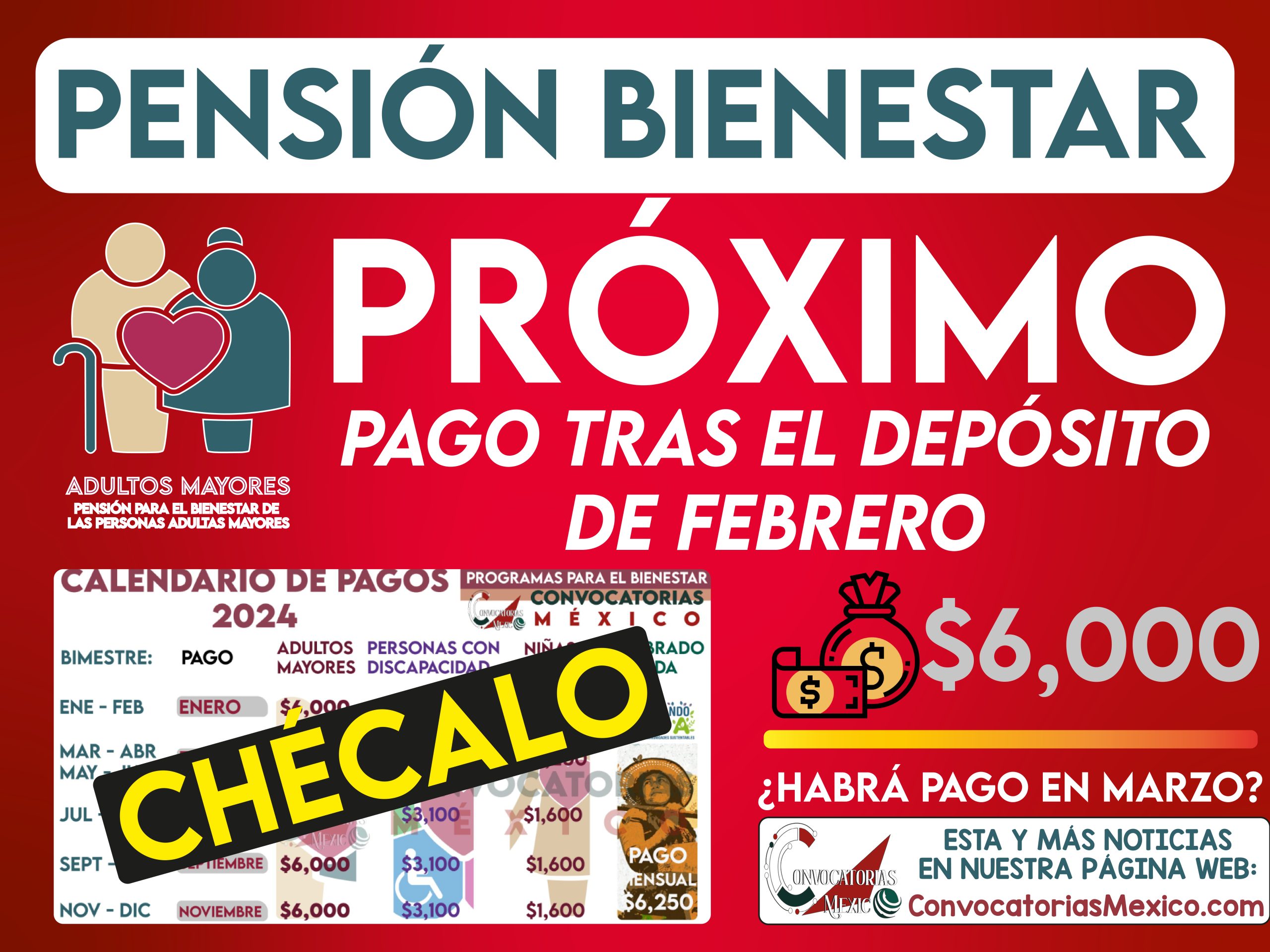 ¿Habrá otro pago para el mes de marzo para la Pensión Bienestar? Esto dice el calendario anual
