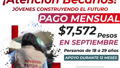 Pago de $7,572 pesos para el mes de septiembre de Jóvenes Construyendo el Futuro 2024